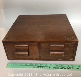 Two-Drawer Wood Card Catalog