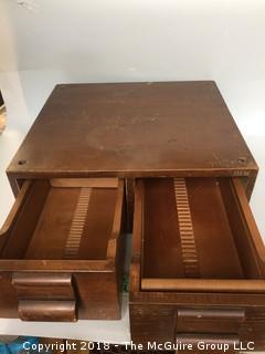 Two-Drawer Wood Card Catalog