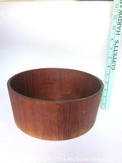 MCM Swedish Sowa Teak Salad Bowl and Danish Cheese Tray with Plastic Cover