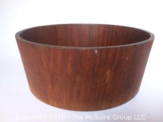 MCM Swedish Sowa Teak Salad Bowl and Danish Cheese Tray with Plastic Cover