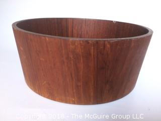 MCM Swedish Sowa Teak Salad Bowl and Danish Cheese Tray with Plastic Cover