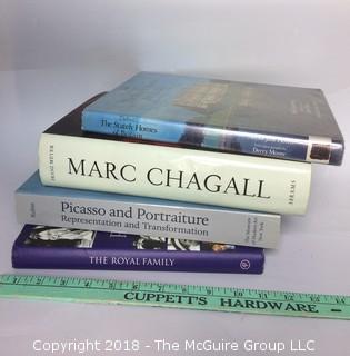 Collection of Books Including Big Marc Chagall, Picasso, Stately Homes of Britain