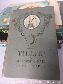 Collection of Books Including 1921 ABC Book, Golden Books, and Tillie: A Mennonite Maid