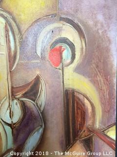 Signed Abstract Figural Oil on Canvas