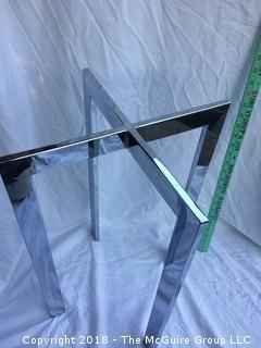 Elegant Silver Base with Glass Top Side Table