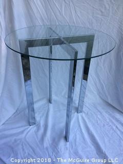 Elegant Silver Base with Glass Top Side Table