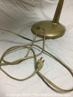 Working Gold Tone Industrial Gooseneck Lamp