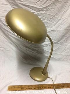 Working Gold Tone Industrial Gooseneck Lamp