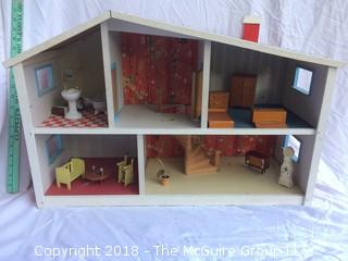 MCM 1960s Micki Leksaker Dollhouse Sweden with Midcentury Furniture Included