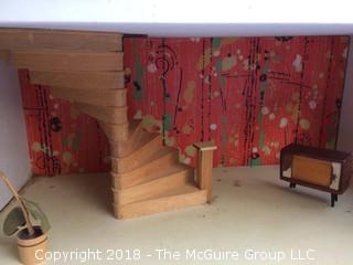 MCM 1960s Micki Leksaker Dollhouse Sweden with Midcentury Furniture Included