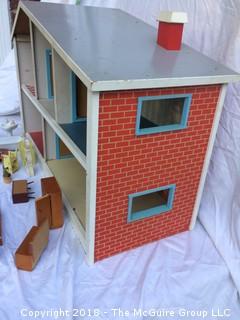 MCM 1960s Micki Leksaker Dollhouse Sweden with Midcentury Furniture Included