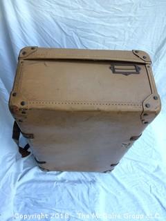 Vintage Leather Suitcase that Belonged to Former Ambassor with Stickers