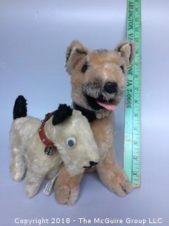 Two Vintage Doll's Dogs, One Dakin, One Gund