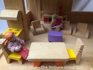 Modern 3 Story Doll House with Lots of Furniture, Car, and People