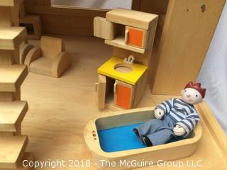 Modern 3 Story Doll House with Lots of Furniture, Car, and People