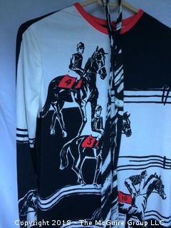 Vintage Paganne by Gene Berk Horseracing Dress, Size 12, Spot on Lower Right Front