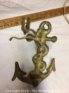 Two Vintage Wall Lamps, One Anchor Design, One Deco