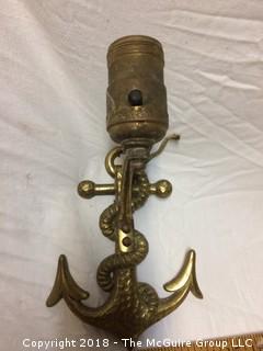 Two Vintage Wall Lamps, One Anchor Design, One Deco