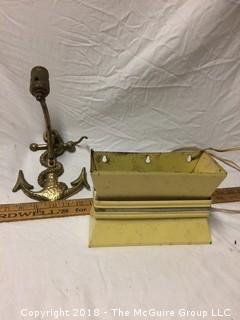 Two Vintage Wall Lamps, One Anchor Design, One Deco