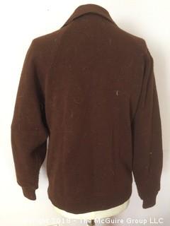 Men's Kramer Style Sweater Jacket with Suede Front Panels, Zipper, Pockets