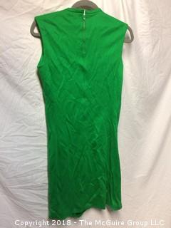 Vintage Green Polyester Woman's Size 12 (Looks Small) Sleeveless Dress