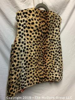 Vintage Faux Leopard Vest with Lining Size Medium