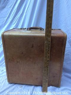 Vintage Brown Leather Square Suitcase