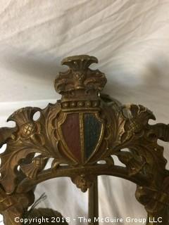 Vintage Metal Chandelier with Heraldic Crest