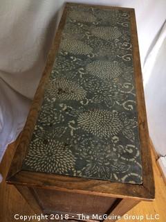 Japanese Cabinet with Shelves, Material-Covered Top Panel