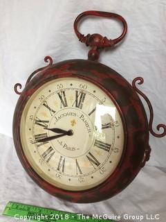 Modern "Antiqued" Clock with Two Sides, Battery Operated