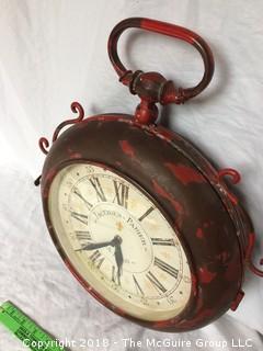 Modern "Antiqued" Clock with Two Sides, Battery Operated