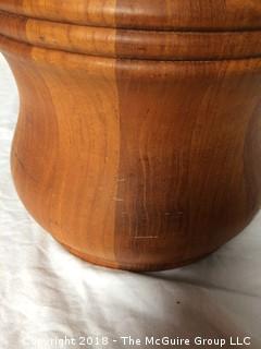 MCM Nissen Denmark Teak Ice Bucket with Lid and Plastic Liner 