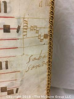 Antique Gregorian Chant Music Sheet Lampshade with Handwritten Notes