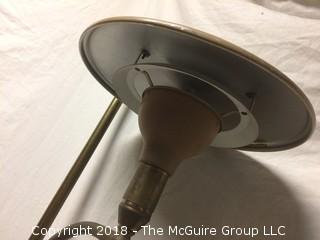 Vintage Modern M G Wheeler Working Sight Light Saucer Standing Lamp with Expandable Height