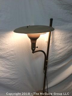 Vintage Modern M G Wheeler Working Sight Light Saucer Standing Lamp with Expandable Height