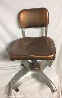 Vintage Industrial Swivel Desk Chair on Wheels