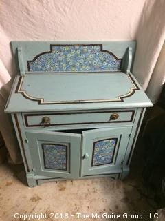 French Painted Wash Stand with Towel Rack