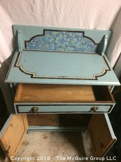 French Painted Wash Stand with Towel Rack