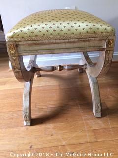 Matching Egyptian Revival Stools with Silk Upholstery