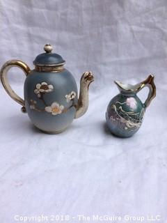 Collection of Tea Cups, Mustache Cup, and Amor Skin Perfume Porcelain Magic Genie Oil Lamp