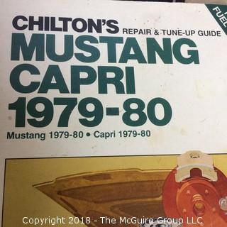 Collection of Chilton's Mustang/Capri 1970-80 Repair Guide, Survival Guide from 1970s, Two Famous Artists Drawing Course Manuals