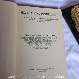 Collection Including 1851 Algebra Book, Will Rogers Book, Sex Training in the Home, The Saint Mystery