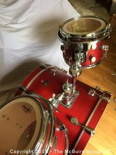 Pacific Drums Set of Three Drums and Pearl Foot Pedal