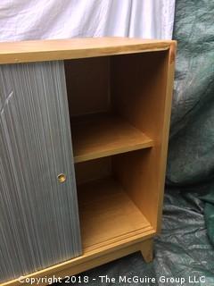 Vintage Sliding Door Cabinet in Gold and Silver