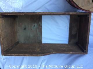 Old Wood Crate and Old Apple Basket with Lid