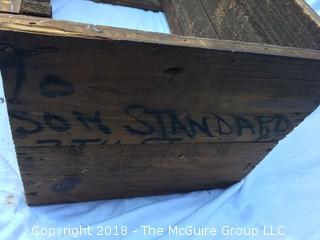 Old Wood Crate and Old Apple Basket with Lid