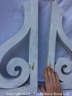 Set of Two Wood Bracket Architectural Elements