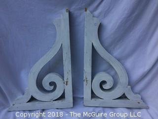 Set of Two Wood Bracket Architectural Elements