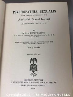 Psychopathia Sexualis by R. Von Krafft-Ebing, 1934 Book