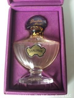 Collection of Shalimar Perfume Bottle and Original Box and Toujour Moi Perfume Bottle with Perfume